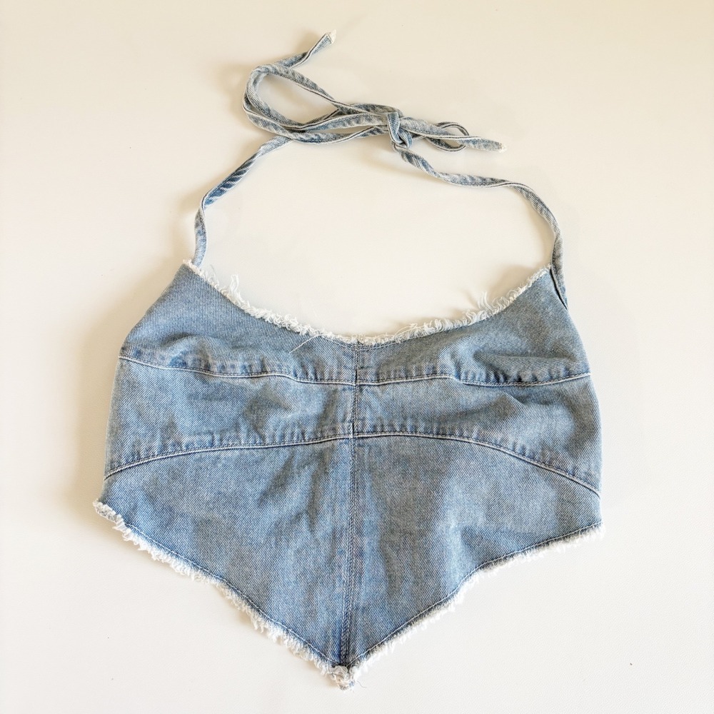 BDG Urban Outfitters Womens Light Denim Handkerchief Y2K Festival Halter Top M